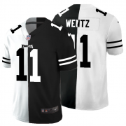 Cheap Philadelphia Eagles #11 Carson Wentz Men's Black V White Peace Split Nike Vapor Untouchable Limited NFL Jersey