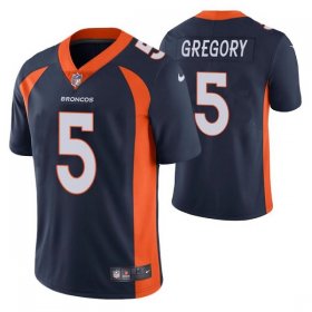 Wholesale Cheap Men\'s Denver Broncos #5 Randy Gregory Navy Vapor Untouchable Limited Stitched Jersey