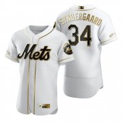 Wholesale Cheap New York Mets #34 Noah Syndergaard White Nike Men's Authentic Golden Edition MLB Jersey