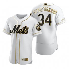 Wholesale Cheap New York Mets #34 Noah Syndergaard White Nike Men\'s Authentic Golden Edition MLB Jersey