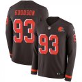 Wholesale Cheap Nike Browns #93 B.J. Goodson Brown Team Color Men's Stitched NFL Limited Therma Long Sleeve Jersey