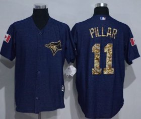 Wholesale Cheap Blue Jays #11 Kevin Pillar Denim Blue Salute to Service Stitched MLB Jersey