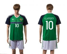 Wholesale Cheap Northern Ireland #10 K.Lafferty Green Home Soccer Country Jersey