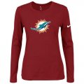 Wholesale Cheap Women's Nike Miami Dolphins Of The City Long Sleeve Tri-Blend NFL T-Shirt Red