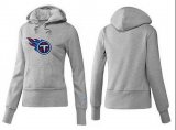 Wholesale Cheap Women's Tennessee Titans Logo Pullover Hoodie Grey