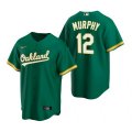 Wholesale Cheap Mens Oakland Athletics #12 Sean Murphy Green Cool Base Stitched Jersey
