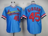 Wholesale Cheap Mitchell And Ness Cardinals #45 Bob Gibson Blue Throwback Stitched MLB Jersey