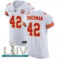 Wholesale Cheap Nike Chiefs #42 Anthony Sherman White Super Bowl LIV 2020 Men's Stitched NFL New Elite Jersey