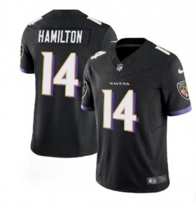 Cheap Men\'s Baltimore Ravens #14 Kyle Hamilton Black 2023 F.U.S.E. Vapor Limited Stitched Jersey