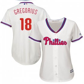 Wholesale Cheap Phillies #18 Didi Gregorius Cream Alternate Women\'s Stitched MLB Jersey