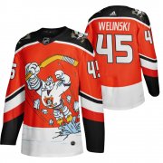 Wholesale Cheap Anaheim Ducks #45 Andy Welinski Red Men's Adidas 2020-21 Reverse Retro Alternate NHL Jersey