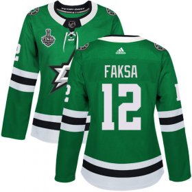 Cheap Adidas Stars #12 Radek Faksa Green Home Authentic Women\'s 2020 Stanley Cup Final Stitched NHL Jersey