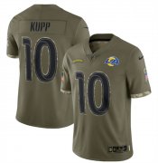 Wholesale Cheap Men's Los Angeles Rams #10 Cooper Kupp 2022 Olive Salute To Service Limited Stitched Jersey