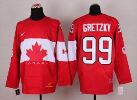 Wholesale Cheap Olympic 2014 CA. #99 Wayne Gretzky Red Stitched NHL Jersey