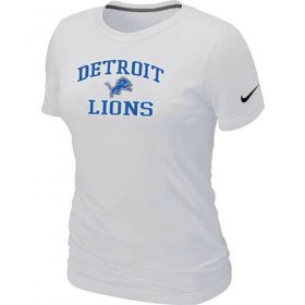 Wholesale Cheap Women\'s Nike Detroit Lions Heart & Soul NFL T-Shirt White