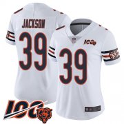 Wholesale Cheap Nike Bears #39 Eddie Jackson White Women's Stitched NFL 100th Season Vapor Limited Jersey