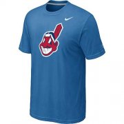Wholesale Cheap MLB Cleveland Indians Heathered Nike Blended T-Shirt Light Blue