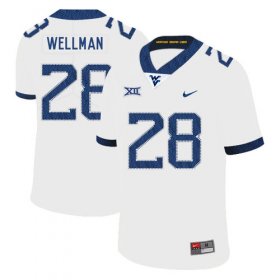 Wholesale Cheap West Virginia Mountaineers 28 Elijah Wellman White College Football Jersey