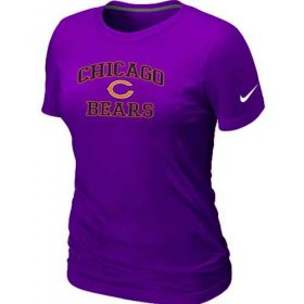 Wholesale Cheap Women\'s Nike Chicago Bears Heart & Soul NFL T-Shirt Purple