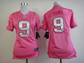 Wholesale Cheap Nike Cowboys #9 Tony Romo Pink Women\'s Be Luv\'d Stitched NFL New Elite Jersey