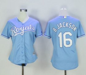 Wholesale Cheap Royals #16 Bo Jackson Light Blue Women\'s Alternate 1 Stitched MLB Jersey