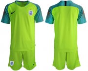 Wholesale Cheap England Blank Shiny Green Goalkeeper Soccer Country Jersey