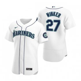 Wholesale Cheap Men\'s Seattle Mariners #27 Jesse Winker White Flex Base Stitched Jersey