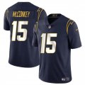 Cheap Men's Los Angeles Chargers #15 Ladd McConkey Navy 2024 Draft Vapor Limited Football Stitched Jersey