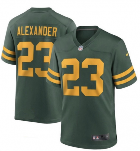 Wholesale Cheap Men\'s Green Bay Packers #23 Jaire Alexander Green Yellow 2021 Vapor Untouchable Stitched NFL Nike Limited Jersey