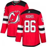 Wholesale Cheap Adidas Devils #86 Jack Hughes Red Home Authentic Stitched NHL Jersey