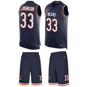 Wholesale Cheap Nike Bears #33 Jaylon Johnson Navy Blue Team Color Men\'s Stitched NFL Limited Tank Top Suit Jersey