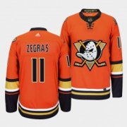Wholesale Cheap Men's Anaheim Ducks #11 Trevor Zegras Orange Authentic Adidas Jersey