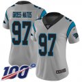 Wholesale Cheap Nike Panthers #97 Yetur Gross-Matos Silver Women's Stitched NFL Limited Inverted Legend 100th Season Jersey