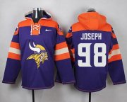 Wholesale Cheap Nike Vikings #98 Linval Joseph Purple Player Pullover NFL Hoodie