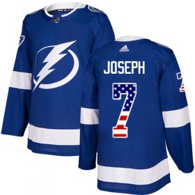 Cheap Adidas Lightning #7 Mathieu Joseph Blue Home Authentic USA Flag Stitched NHL Jersey