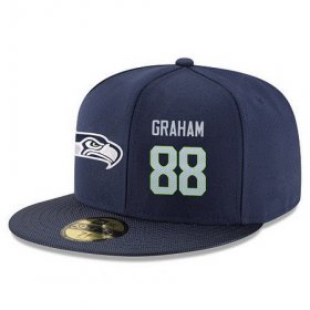 Wholesale Cheap Seattle Seahawks #88 Jimmy Graham Snapback Cap NFL Player Navy Blue with Gray Number Stitched Hat