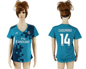 Wholesale Cheap Women\'s Real Madrid #14 Casemiro Sec Away Soccer Club Jersey