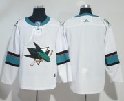 Wholesale Cheap Adidas Sharks Blank White Road Authentic Stitched NHL Jersey