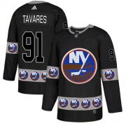 Wholesale Cheap Adidas Islanders #91 John Tavares Black Authentic Team Logo Fashion Stitched NHL Jersey