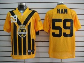 Wholesale Cheap Nike Steelers #59 Jack Ham Gold 1933s Throwback Men\'s Stitched NFL Elite Jersey