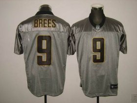 Wholesale Cheap Saints #9 Drew Brees Grey Shadow Stitched NFL Jersey