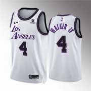 Wholesale Cheap Men's Los Angeles Lakers #4 Walker IV White City Edition Stitched Basketball Jersey