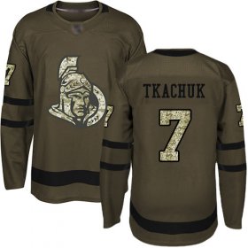 Wholesale Cheap Adidas Senators #7 Brady Tkachuk Green Salute to Service Stitched NHL Jersey