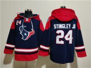 Cheap Men's Houston Texans #24 Derek Stingley Jr. Navy Ageless Must-Have Lace-Up Pullover Hoodie