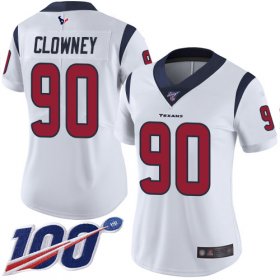 Wholesale Cheap Nike Texans #90 Jadeveon Clowney White Women\'s Stitched NFL 100th Season Vapor Limited Jersey
