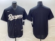 Cheap Men's Texas Rangers Blank Black Cool Base Stitched Baseball Jersey