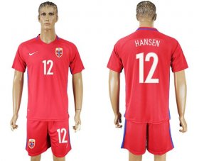 Wholesale Cheap Norway #12 Hansen Home Soccer Country Jersey