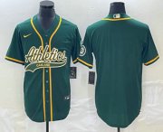 Wholesale Cheap Men's Oakland Athletics Blank Green Cool Base Stitched Baseball Jersey
