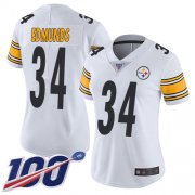 Wholesale Cheap Nike Steelers #34 Terrell Edmunds White Women's Stitched NFL 100th Season Vapor Limited Jersey