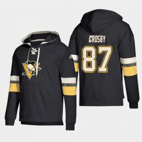 Wholesale Cheap Pittsburgh Penguins #87 Sidney Crosby Black adidas Lace-Up Pullover Hoodie